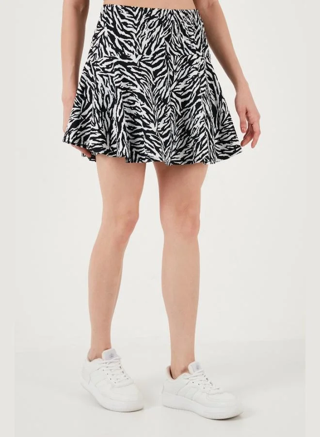 ليلا شورت تنورة نسائي بخصر مطاطي بنقشة ليلى بقصة ضيقة عبوة من قطعتين