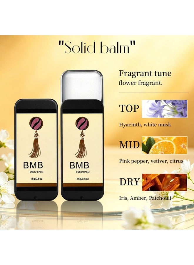بي أم بي مرهم صلب، عطر صلب محمول طويل الأمد، عطر طبيعي للرجال والنساء 15 جم - Image 3