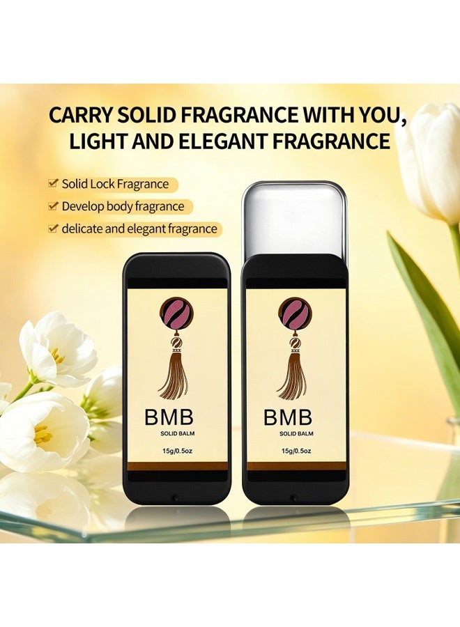 بي أم بي مرهم صلب، عطر صلب محمول طويل الأمد، عطر طبيعي للرجال والنساء 15 جم - Image 5