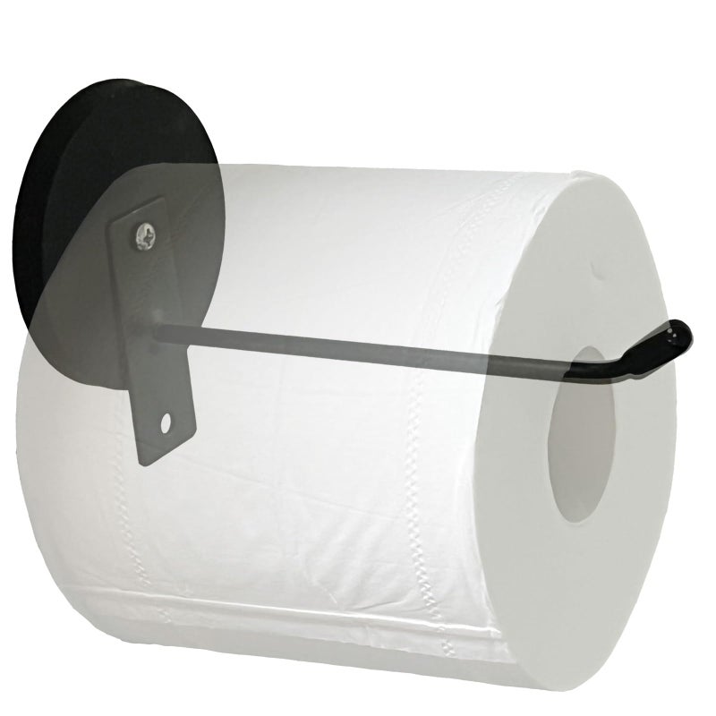 Magnetic Toilet Paper Roll Holder Tissue Roll Holder Strong Magnet for Refrigerator Washer and Dryer Side Boat Van CamperBBQ Grill No Drilling or Nailing or glueing Needed Black