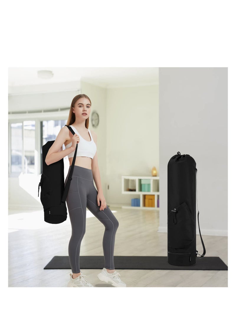 SYOSI Yoga Mat Bag, With Water Bottle Pocket and Bottom Wet Pocket, Exercise Yoga Mat Carrier Multi-Functional Storage Bag, Yoga Mat Bag for Men Women, Travel Men Yoga Gym Bag with Water Bottle Pocket  - Image 1