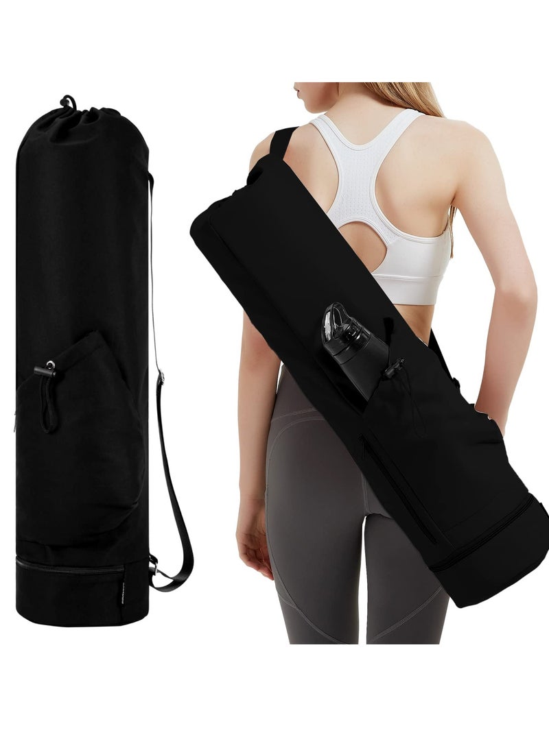 SYOSI Yoga Mat Bag, With Water Bottle Pocket and Bottom Wet Pocket, Exercise Yoga Mat Carrier Multi-Functional Storage Bag, Yoga Mat Bag for Men Women, Travel Men Yoga Gym Bag with Water Bottle Pocket  - Image 2