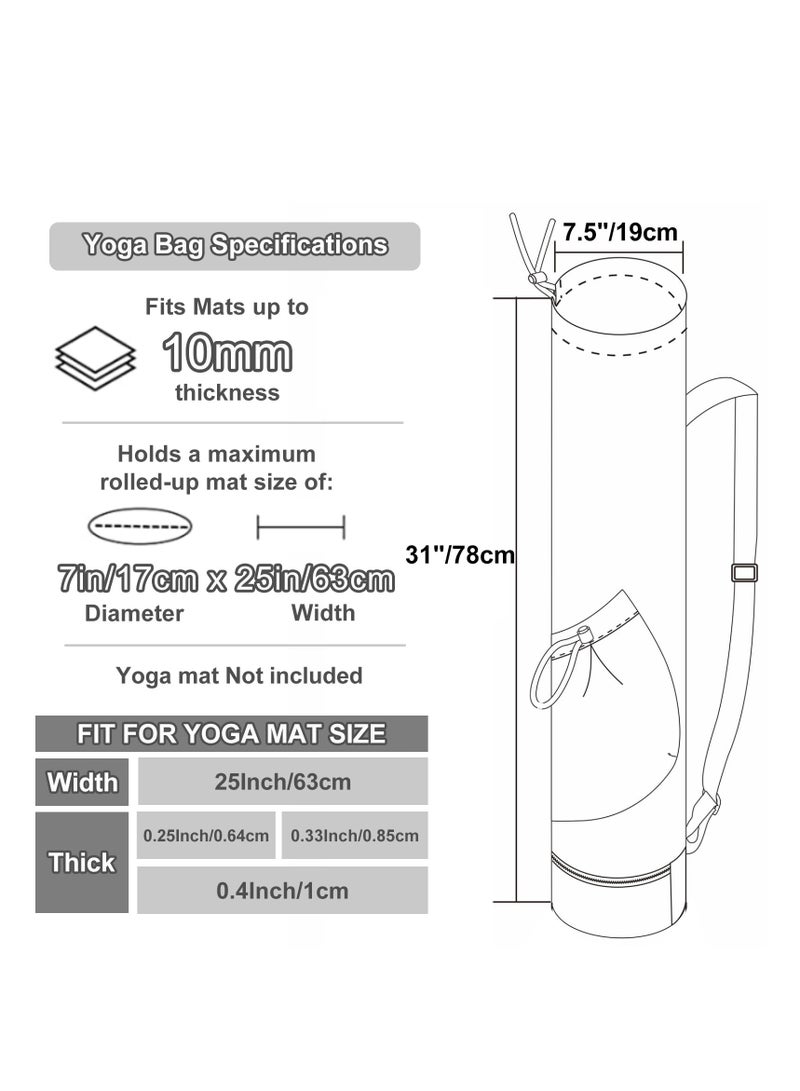 SYOSI Yoga Mat Bag, With Water Bottle Pocket and Bottom Wet Pocket, Exercise Yoga Mat Carrier Multi-Functional Storage Bag, Yoga Mat Bag for Men Women, Travel Men Yoga Gym Bag with Water Bottle Pocket  - Image 5