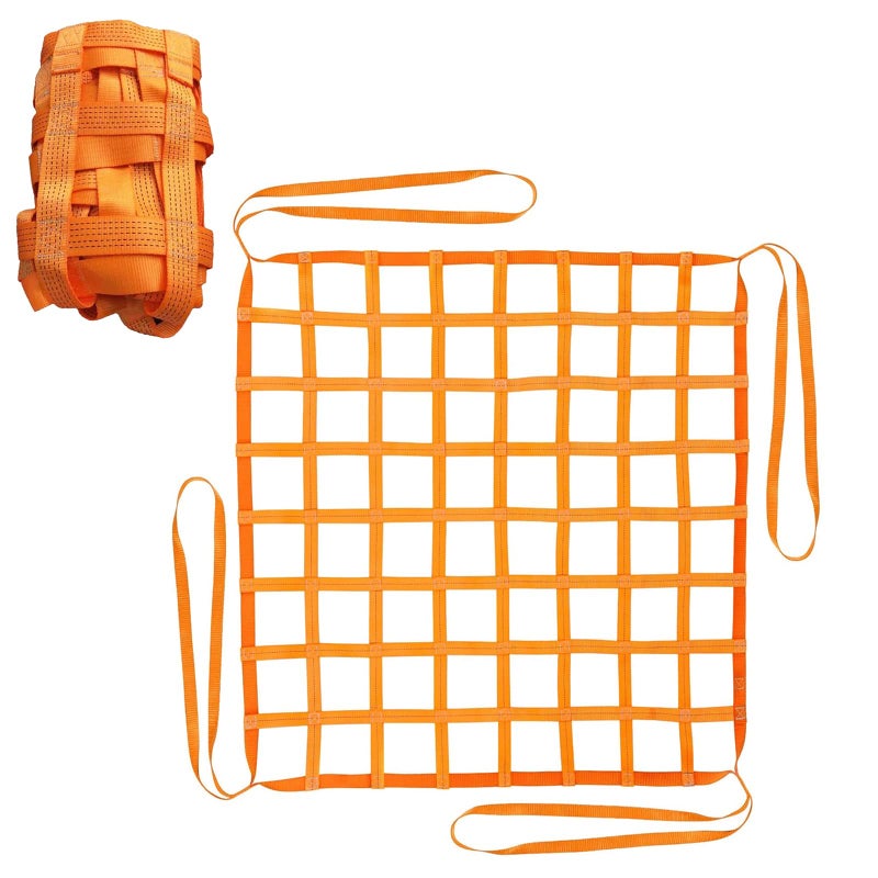 ARTJIANG Safety Lifting Straps, Flat Nylon Sling Hoisting Net - 3.3' x 3.3'ft Cargo Lifting Nets, 1100lbs Load Capacity for Construction Rigging & Moving - Image 1