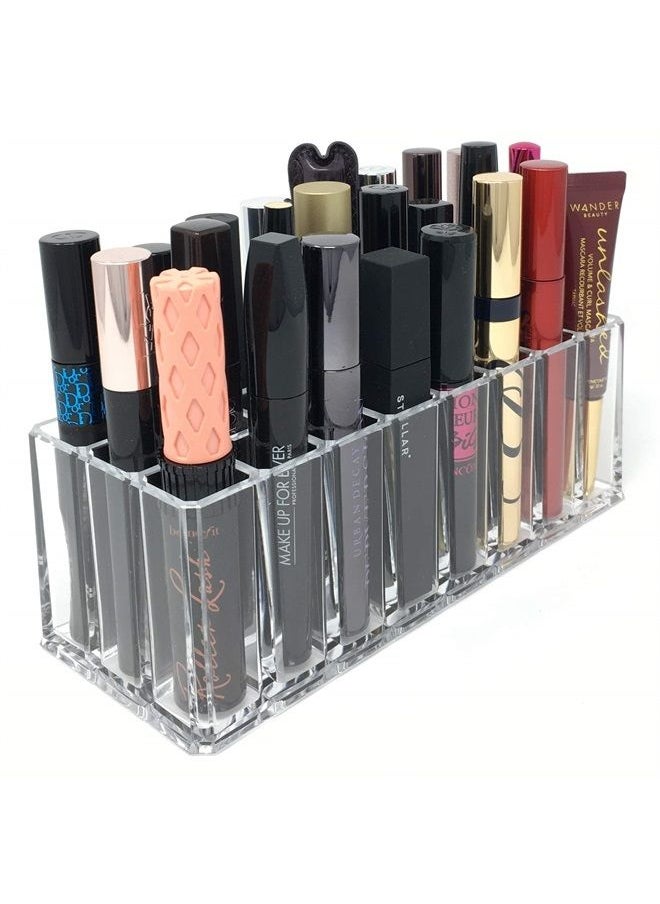 BY ALEGORY byAlegory Acrylic Eye Mascara Organizer Beauty Makeup Holder 24 Space Organization Container Storage For Tall Tubes Refillable Container - Clear  - Image 1