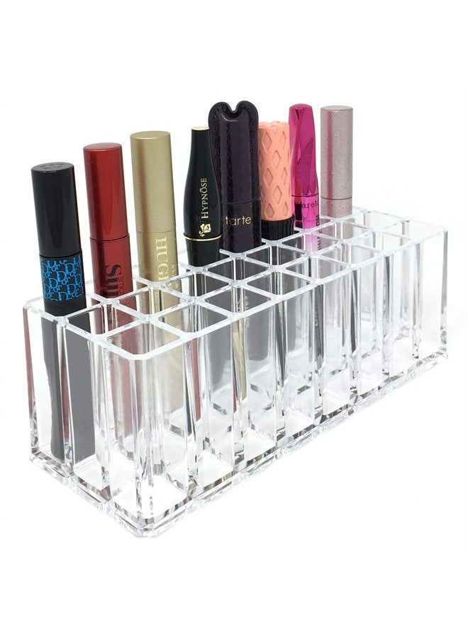BY ALEGORY byAlegory Acrylic Eye Mascara Organizer Beauty Makeup Holder 24 Space Organization Container Storage For Tall Tubes Refillable Container - Clear  - Image 3