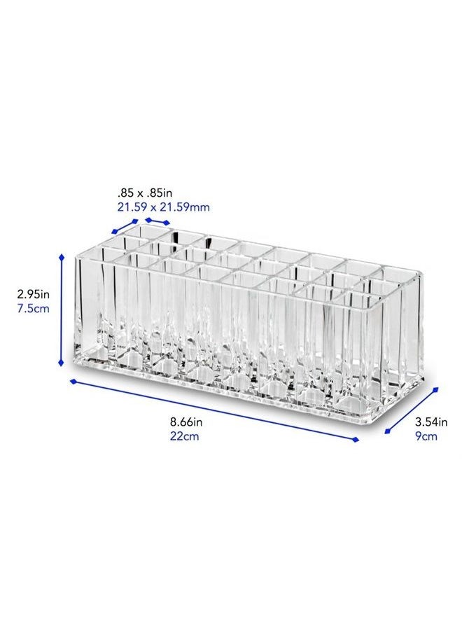 BY ALEGORY byAlegory Acrylic Eye Mascara Organizer Beauty Makeup Holder 24 Space Organization Container Storage For Tall Tubes Refillable Container - Clear  - Image 4