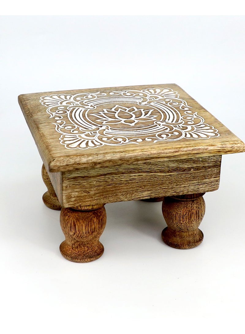 Madhoor Handcrafted Wooden Decorative Traditional Lotus Art Design 10 X 15 Cm