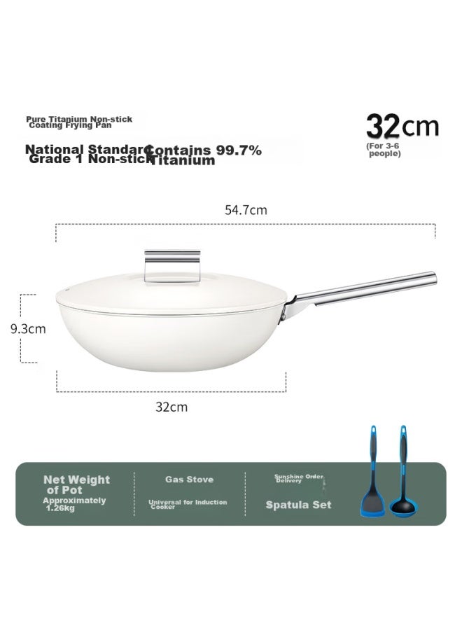 Deslon Titanium Non-stick Frying Pan, Coating-free Household less Flat Bottom Gas Stove Induction Cooker Non-stick Stir-fry Pan - Image 1