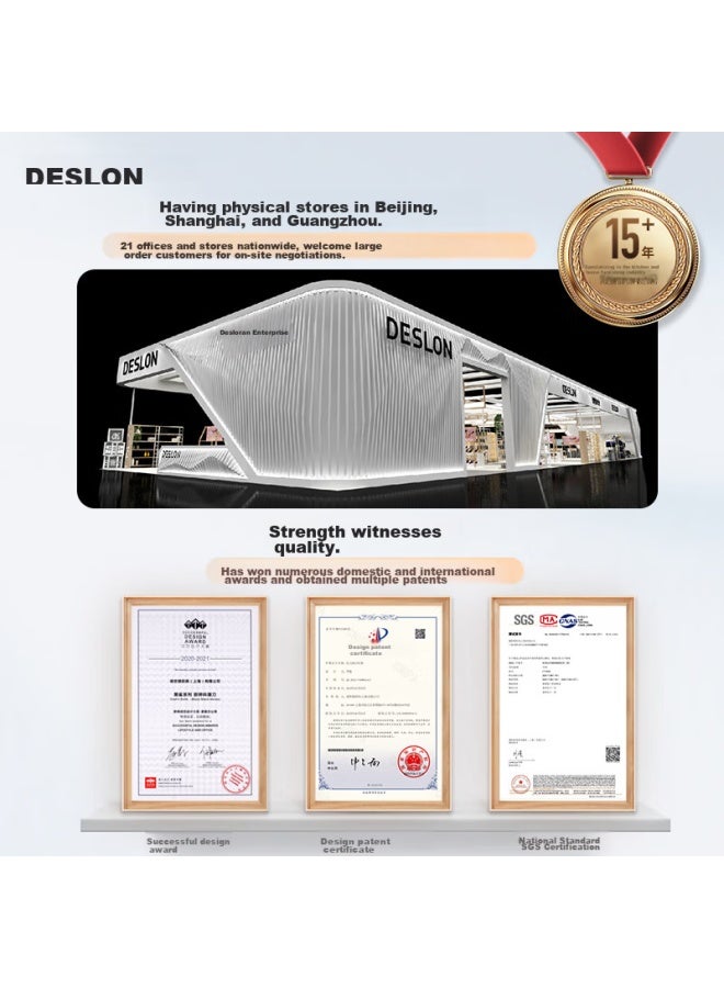 Deslon Titanium Non-stick Frying Pan, Coating-free Household less Flat Bottom Gas Stove Induction Cooker Non-stick Stir-fry Pan - Image 2