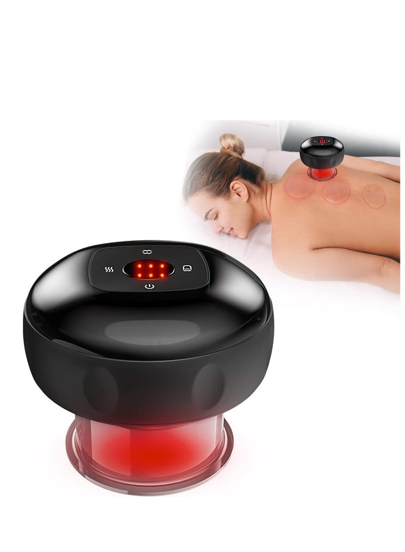 مجموعة حجامة كهربائية الة علاج الحجامة الكهربائية الذكية بضوء احمر , مدلك قابل لاعادة الشحن للرقبة والظهر - Image 1