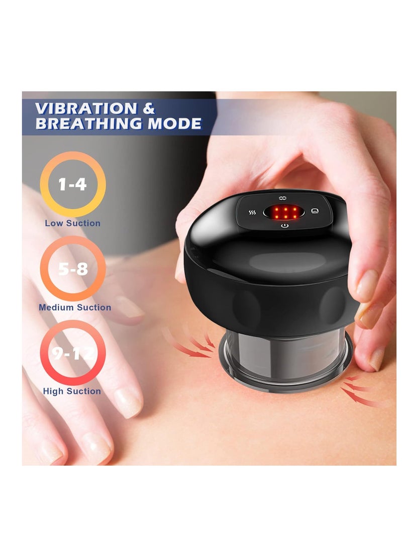 مجموعة حجامة كهربائية الة علاج الحجامة الكهربائية الذكية بضوء احمر , مدلك قابل لاعادة الشحن للرقبة والظهر - Image 4