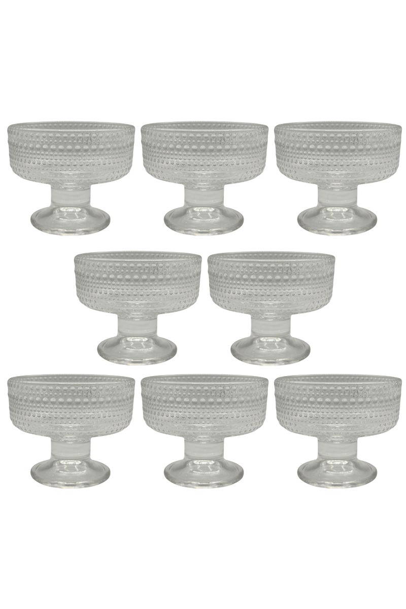 AL-GANNAS 8-Piece Crystal Glass Dessert Bowl Set with Base | Premium Cups for Sweets & Ice Cream - Image 1