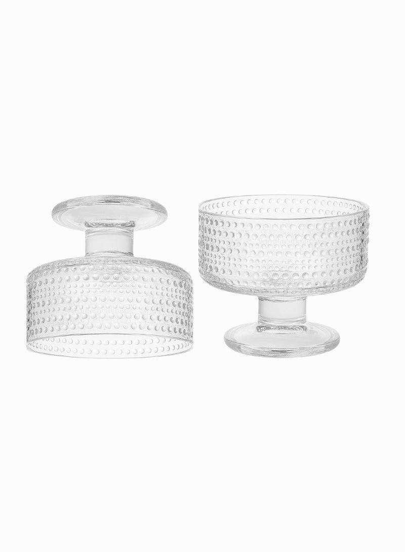 AL-GANNAS 8-Piece Crystal Glass Dessert Bowl Set with Base | Premium Cups for Sweets & Ice Cream - Image 4