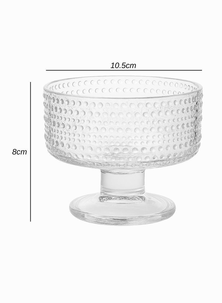 AL-GANNAS 8-Piece Crystal Glass Dessert Bowl Set with Base | Premium Cups for Sweets & Ice Cream - Image 2