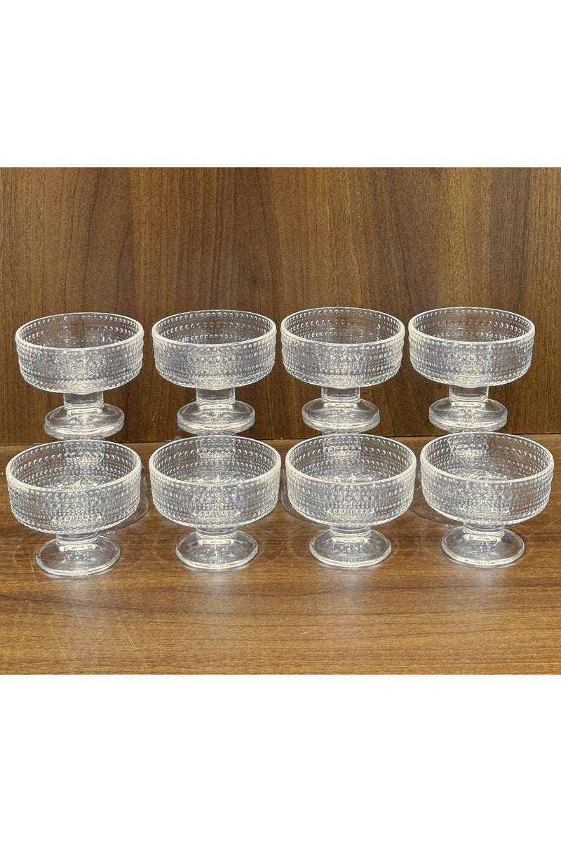 AL-GANNAS 8-Piece Crystal Glass Dessert Bowl Set with Base | Premium Cups for Sweets & Ice Cream - Image 5