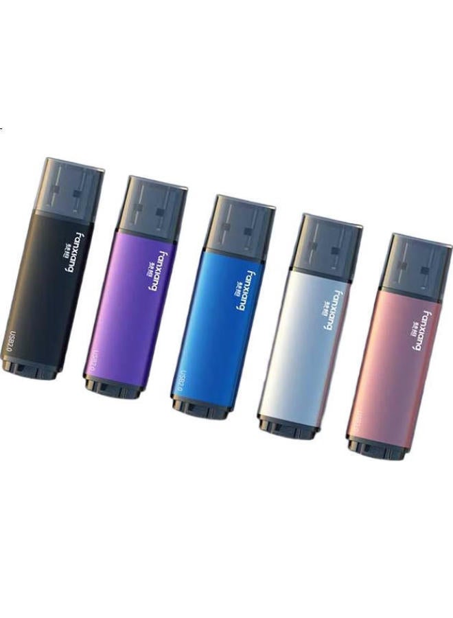 fanxiang Fanxiang 8Gb Usb Flash Drive, Usb2.0, Professional Bidding Mini Usb Drive, Portable, Enterprise Bidding Car Computer Universal Metal Flash Drive F202, Colorful, 10-Pack - Image 2