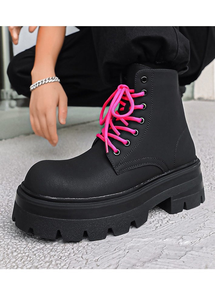 Warrior - New Youth Fashion Thick Sole High Top Boots - Image 1
