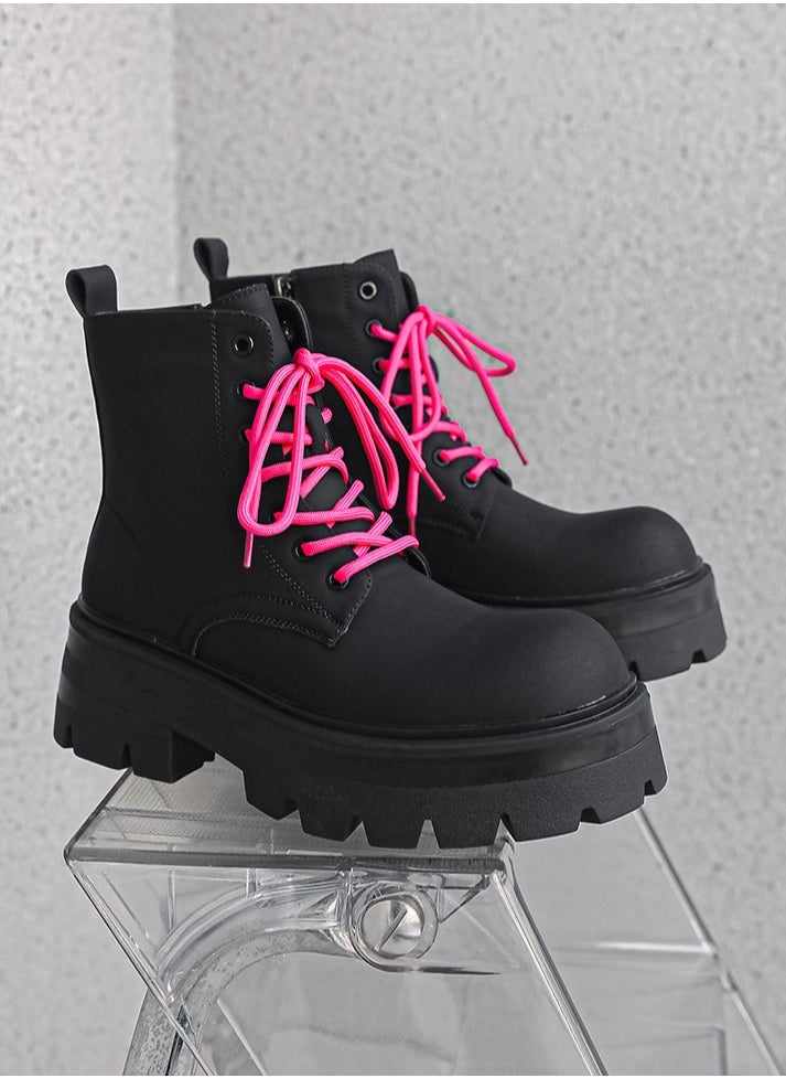 Warrior - New Youth Fashion Thick Sole High Top Boots - Image 1