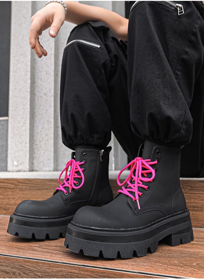Warrior - New Youth Fashion Thick Sole High Top Boots - Image 1