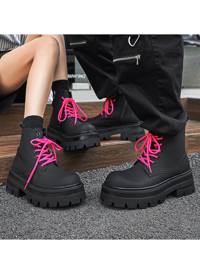 Warrior - New Youth Fashion Thick Sole High Top Boots - Image 1
