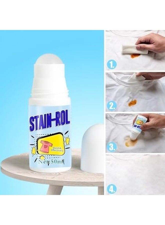 Cotton Clothes Stain Remover Roll Bead,Stain Remover Roller-Ball Cleaner, Portable No-Wash Instant Stain Remover Pen for Clothes And Fabric - Image 2