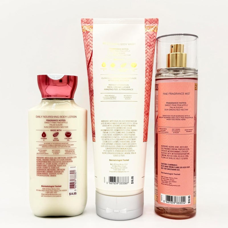 Costa Rica Pink Pineapple Sunrise 3Piece Bath Bundle Moisturizing Body Wash Daily Nourishing Body Lotion and Fine Fragrance Mist - Image 2