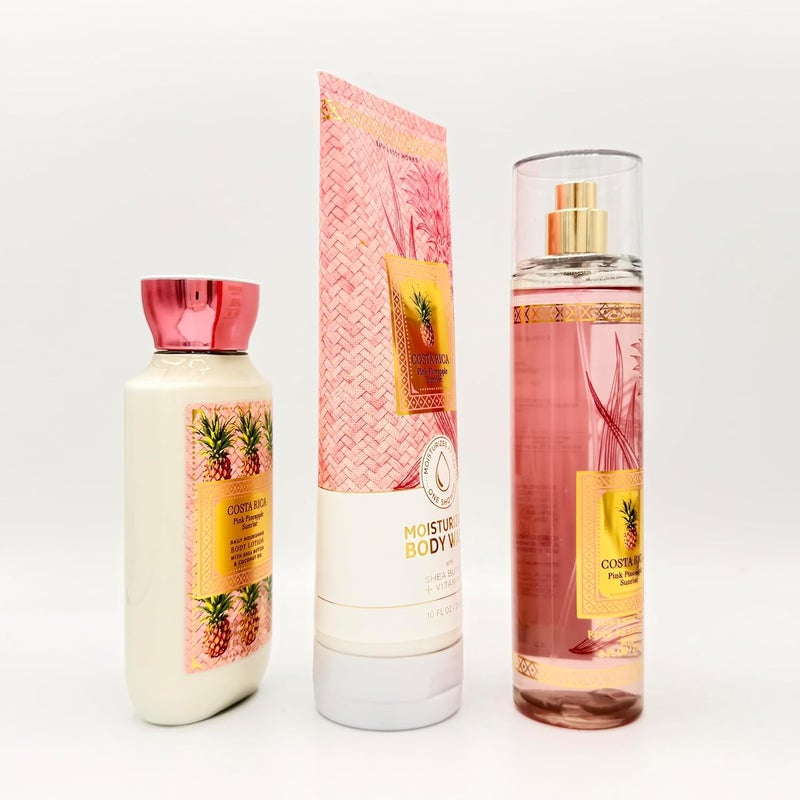 Costa Rica Pink Pineapple Sunrise 3Piece Bath Bundle Moisturizing Body Wash Daily Nourishing Body Lotion and Fine Fragrance Mist - Image 4