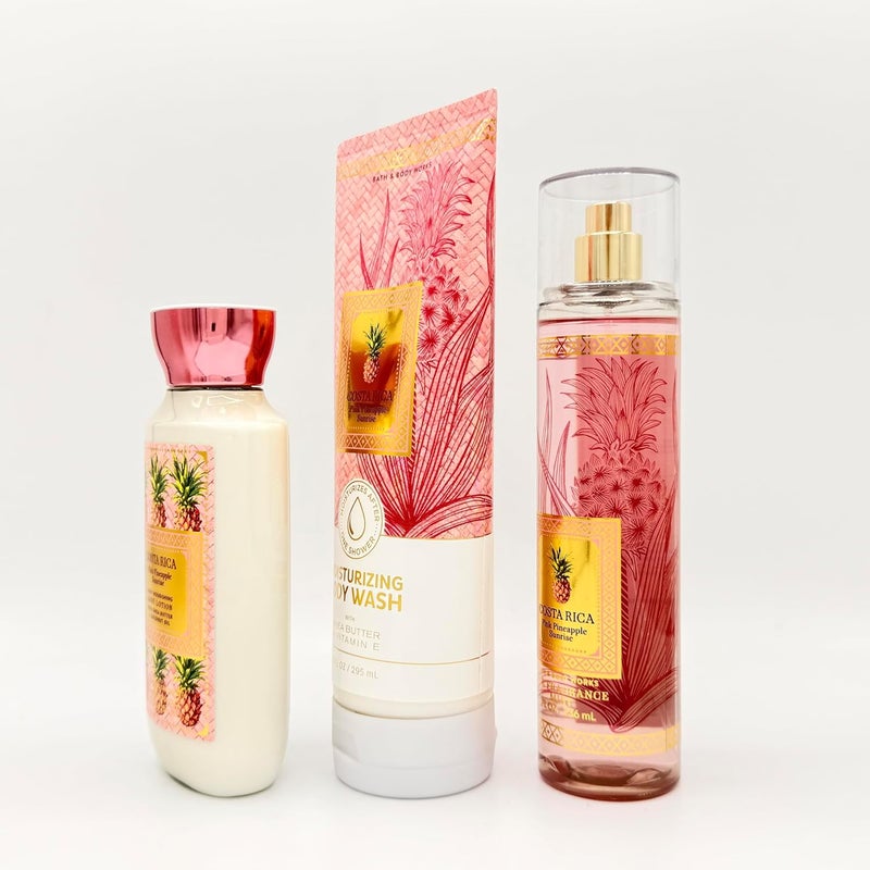 Costa Rica Pink Pineapple Sunrise 3Piece Bath Bundle Moisturizing Body Wash Daily Nourishing Body Lotion and Fine Fragrance Mist - Image 3
