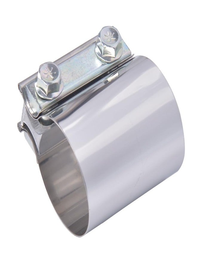 eLifecenter Emotor Universal 2 Inch Butt Joint Band Exhaust Clamp, 50mm Stainless Steel Seal Clamp Sleeve Coupler for Exhaust Pipes, Mufflers - Image 1