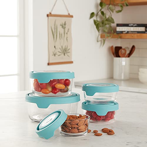 Anchor Hocking TrueSeal 10-piece Glass Food Storage Containers with Airtight Lids, Mineral Blue - Image 2
