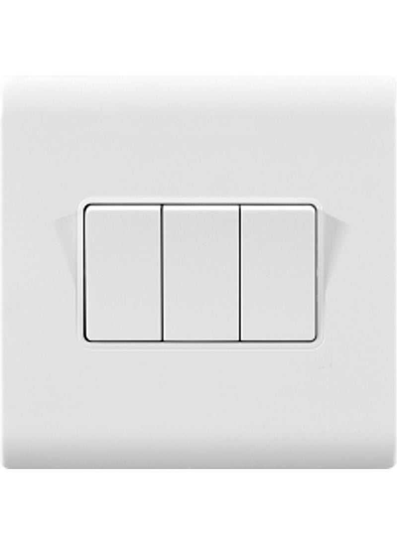 MODI - MODI 10A 3 GANG 2 WAY SWITCH WHITE - Image 1