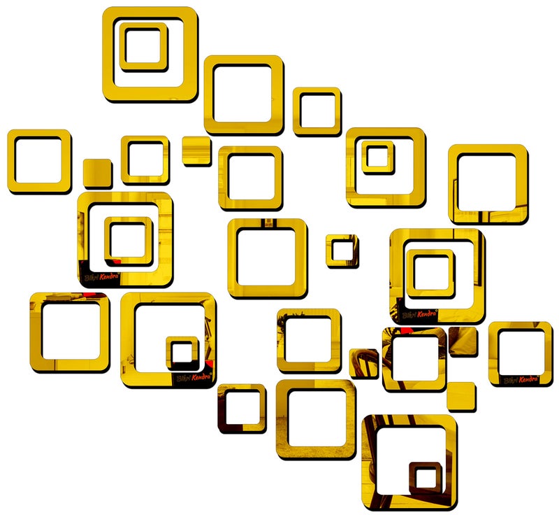 Bikri Kendra Ind - Square 5 Set Mirror Stickers for Wall, Acrylic Mirror Stickers, Acrylic Stickers, Wall Stickers - Image 1