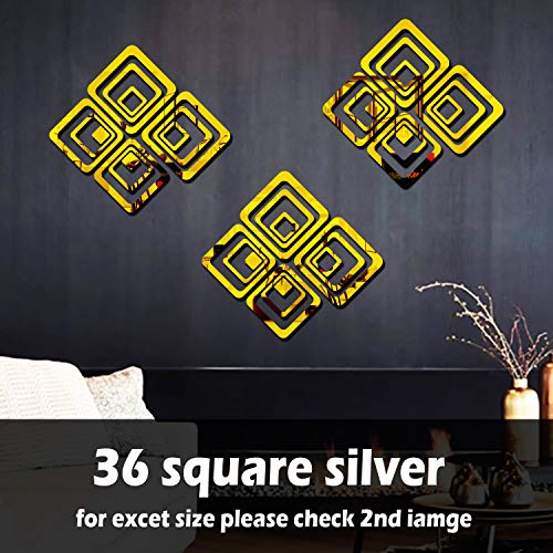 Bikri Kendra Ind - Square 5 Set Mirror Stickers for Wall, Acrylic Mirror Stickers, Acrylic Stickers, Wall Stickers - Image 3