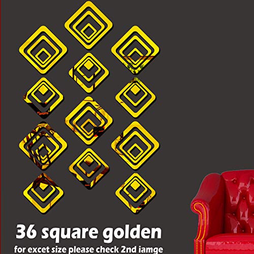 Bikri Kendra Ind - Square 5 Set Mirror Stickers for Wall, Acrylic Mirror Stickers, Acrylic Stickers, Wall Stickers - Image 4