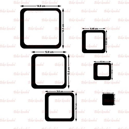 Bikri Kendra Ind - Square 5 Set Mirror Stickers for Wall, Acrylic Mirror Stickers, Acrylic Stickers, Wall Stickers - Image 2
