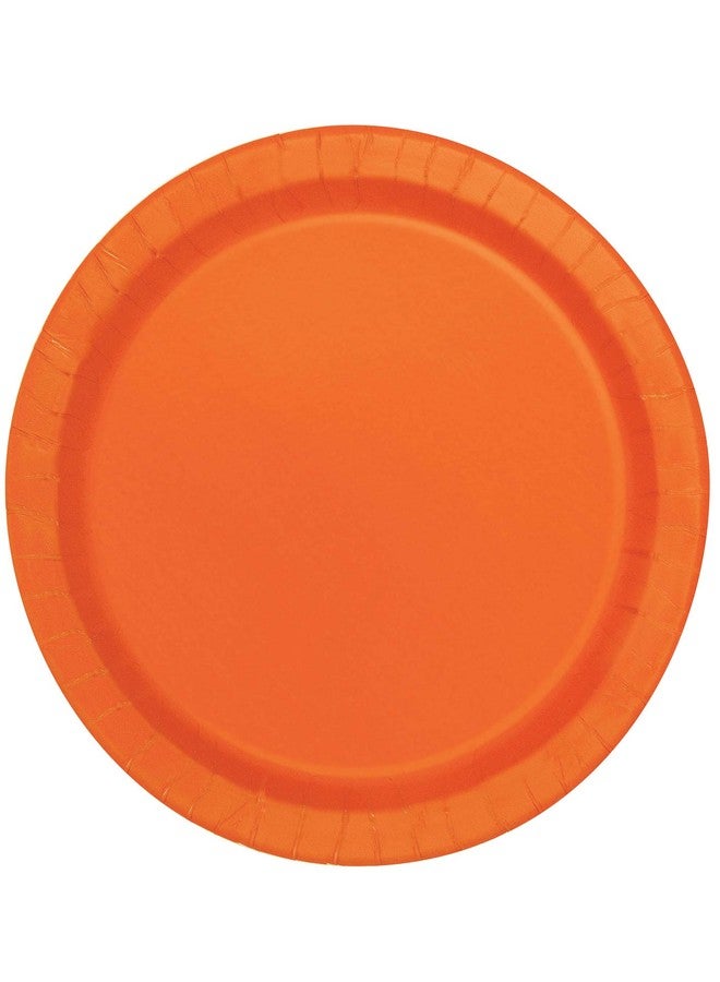 Unique Party Pumpkin Orange Round Disposable Paper Dinner Plates - 9'', 16 Pieces - Perfect for Parties, Weddings, Holidays & Events - Image 4
