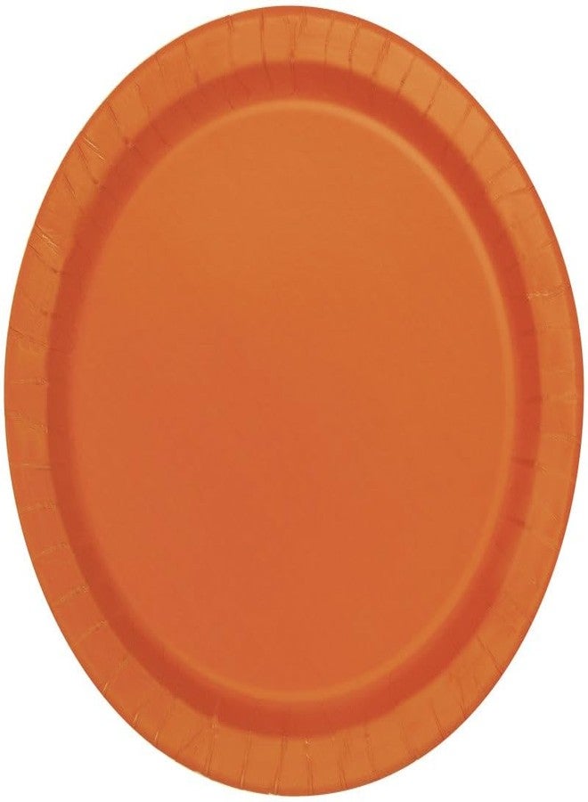 Unique Party Pumpkin Orange Round Disposable Paper Dinner Plates - 9'', 16 Pieces - Perfect for Parties, Weddings, Holidays & Events - Image 2