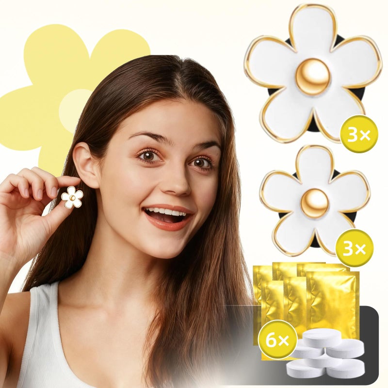 NBTEPEM 6 PCS Daisy Flower Air Vent Clip Car Decoration Accessories Air Conditioning Outlet Clip Car Air Freshener Clip Charm Car Interior Decor(3 cm, 3.3 cm, White) - Image 4