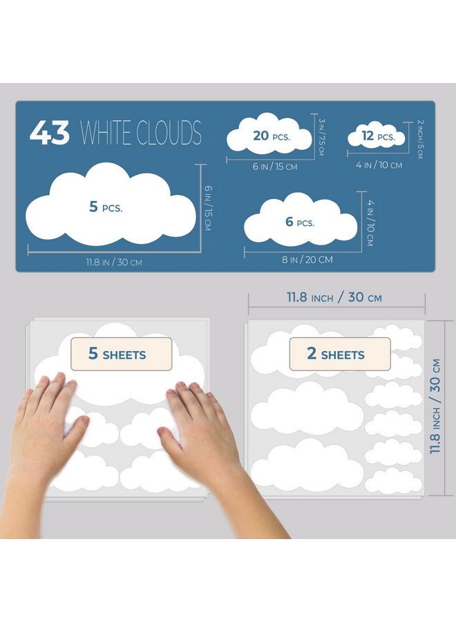 MAFOX Clouds Wall Decals 12 inch Self Adhesive Removable Wallpaper Vinyl Sticker Large Decoration for Nursery Living Room Kids Baby Children Boys Girls Bedroom Decor Home Art Mural - Image 5