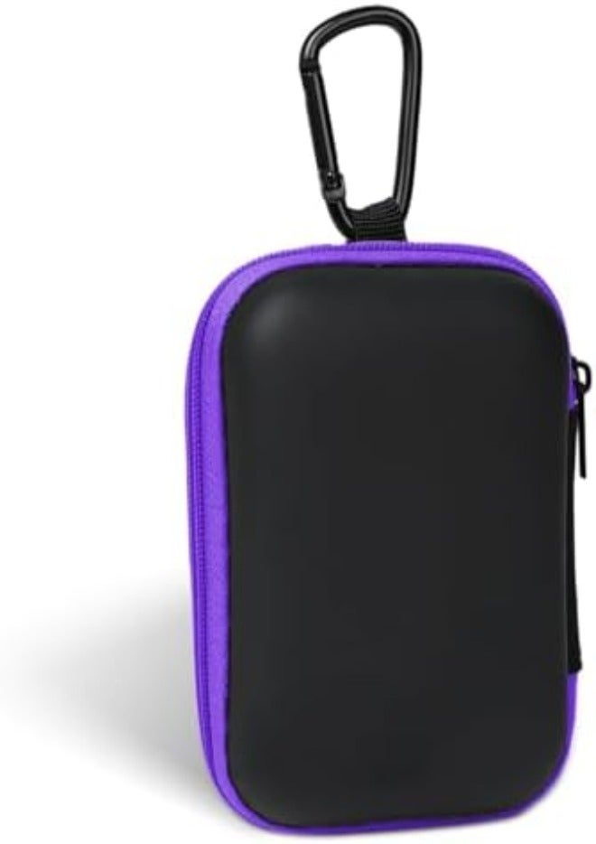 Woyinger Round Earbud Case Portable EVA Carrying Case Storage Bag Cell Phone Accessories Organizer with Carabiner for Earphone, Earbud, Earpieces, SD Memory Card, Camera Chips,Black - Image 1