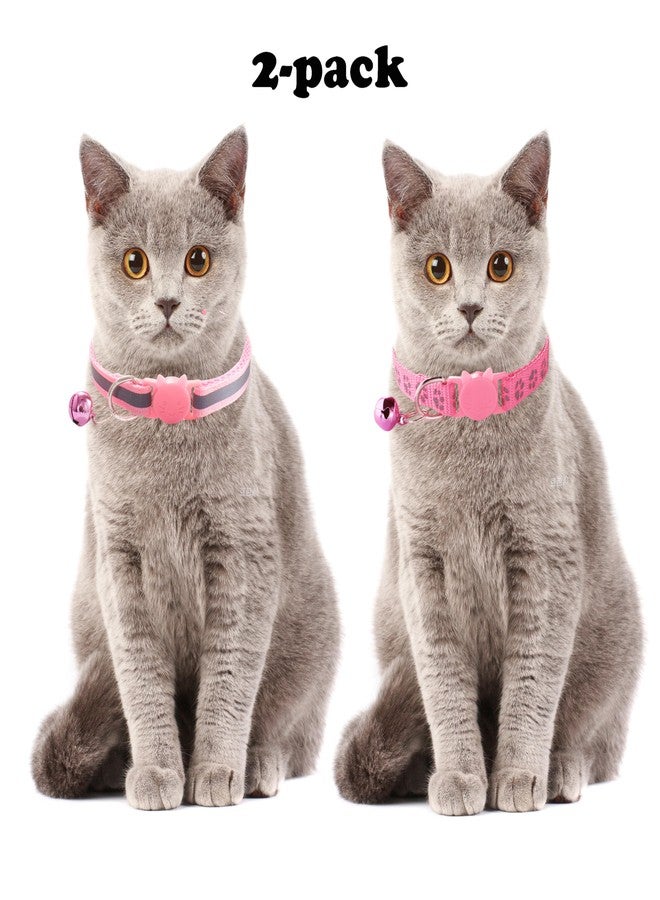 Weimostar Purple Reflective XS Cat Collar with Bell, 2 Pack Breakaway Kitten Collars Girl Cute Soft Quick Release Safety Buckle for XXS XSmall Extra Small Tiny Little Pets Female - Image 2