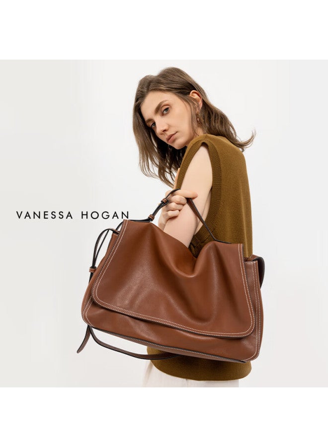 Vanessa Hogan Vh Women's Handbag, Zhi Xing Briefcase, Vegetable Tanned Cowhide Shoulder Bag, Large Capacity Handheld Crossbody Bag - Image 2
