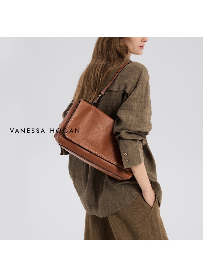 Vanessa Hogan Vh Women's Handbag, Zhi Xing Briefcase, Vegetable Tanned Cowhide Shoulder Bag, Large Capacity Handheld Crossbody Bag - Image 1