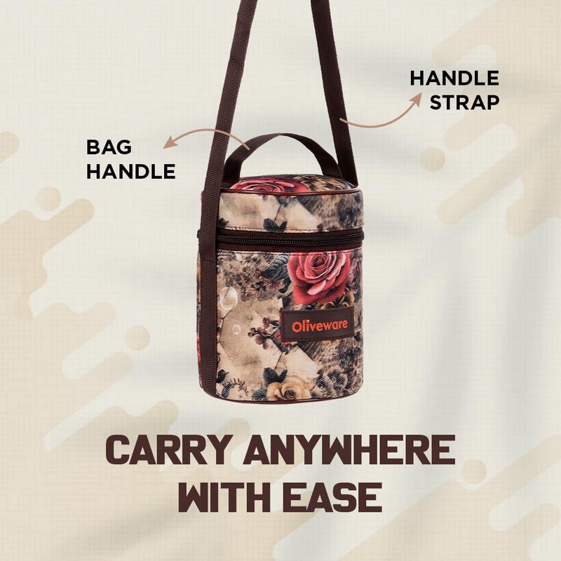 oliveware Falcon Lunch Box | Set of 3 Microwave Safe Containers | 300ml + 2x450ml | Leak-Proof & Easy to Carry (Light Brown) Stainless Steel - Image 5