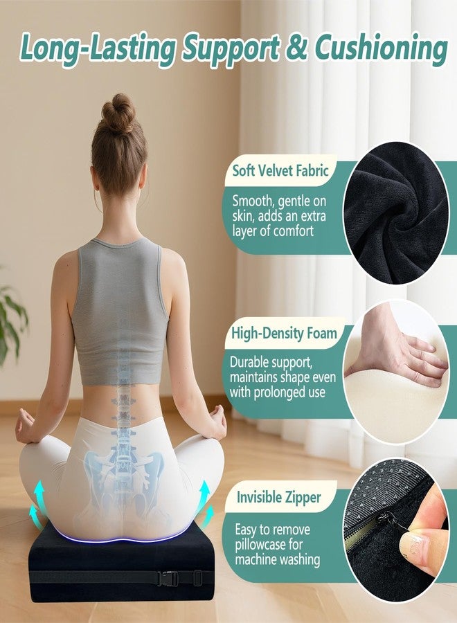 KAAMOS Adult Booster Seat Cushion for Chair, Extra Thick Lift Cushions for Elderly, Office Chair Booster Seat Riser Cushion Extra Firm Foam for Height, Seat Pad with Adjustable Strap for Office, Wheelchair - Image 5