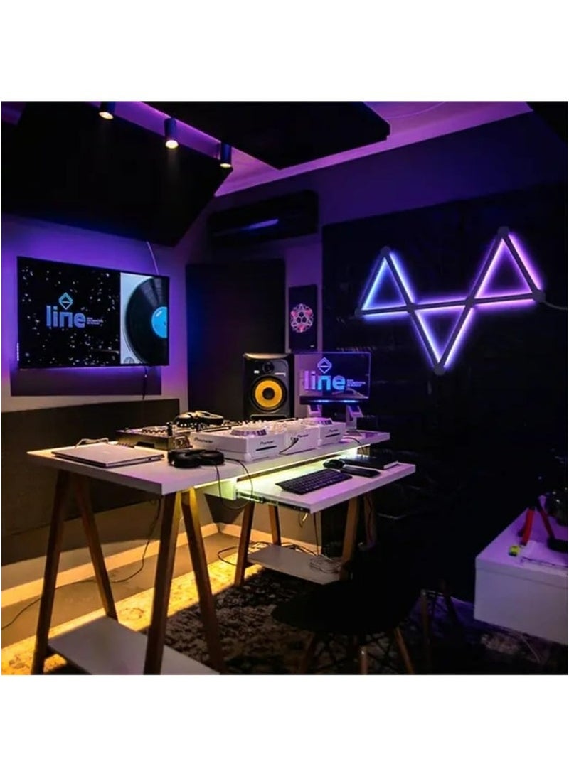 إج مصابيح LED الجدارية الذكية مع اتصال WiFi،  قابلة للتعتيم، تتزامن مع الموسيقى، ويتم التحكم بها عبر التطبيق  - مثالية لتزيين غرف الألعاب والديكور الداخلي - 9 قطع - Image 3