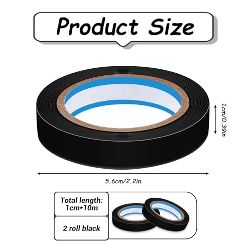 salbsever 2 Rolls Finishing Tape Tennis Racket, 0.39 Inch × 11 Yards Grip Tennis Finishing Tape PVC Tennis Badminton Racquet Grip Tape Tennis Racket Wrap Grip Vinyl Extra Racquet Tape for Tennis Badminton - Image 2