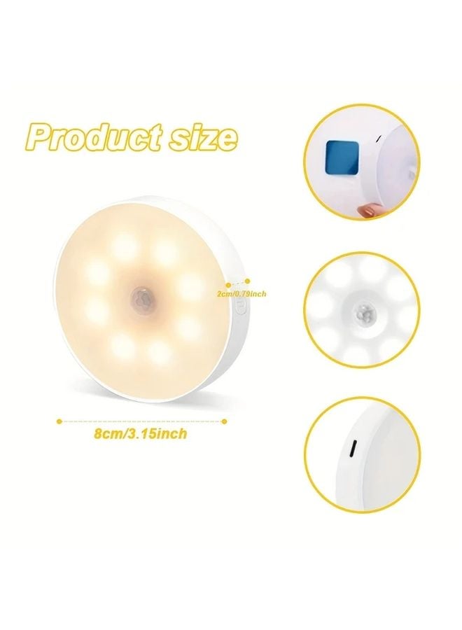 مستشعر الأشعة تحت الحمراء - ضوء ذكي 3 قطع - دافئ أبيض - 3 أوضاع - إضاءة ليلية مغناطيسية LED - Image 3