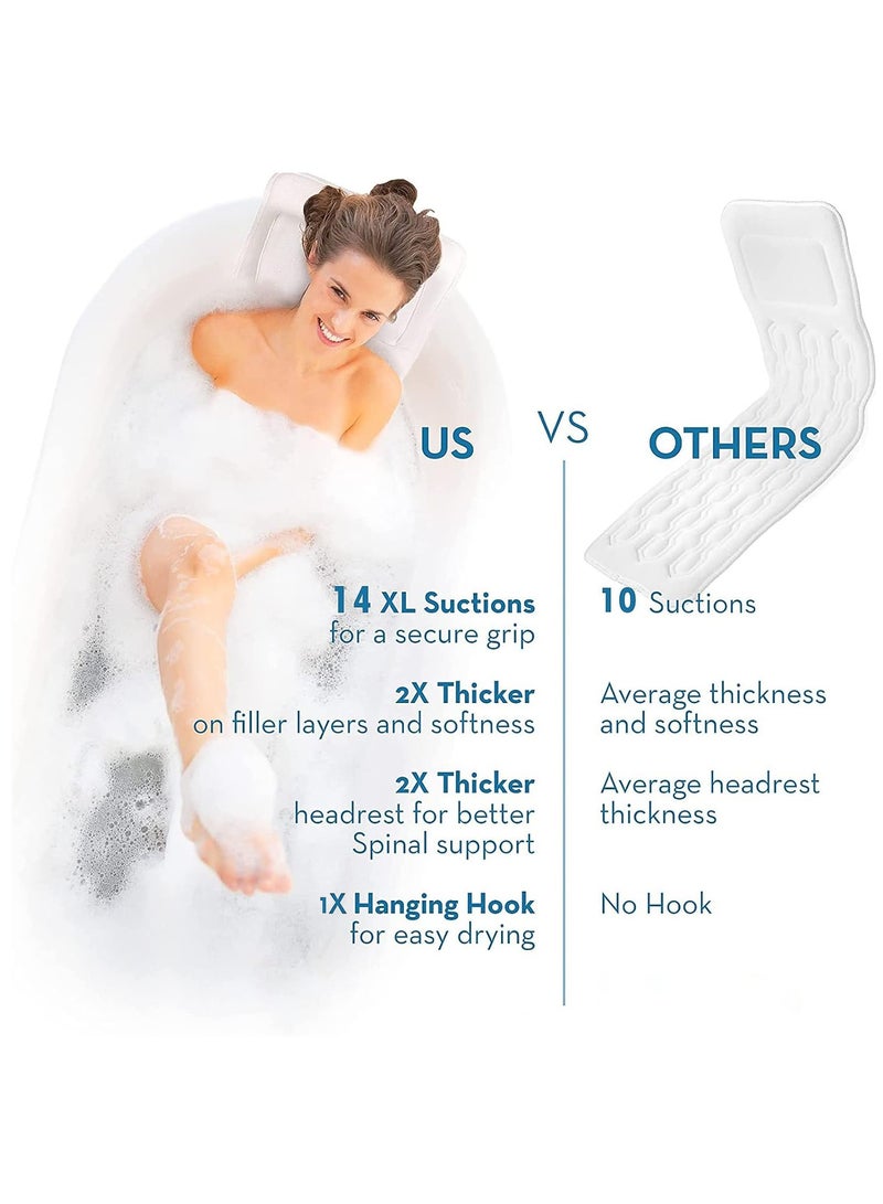 MileMelo Full Body Bath Pillow, Luxury Bathtub Pillow Bath Pillows for Tub Neck and Back Support, Adults Bathtub Cushion and Bath Tub Pillow Headrest, Great Back Support for Adults - Image 3